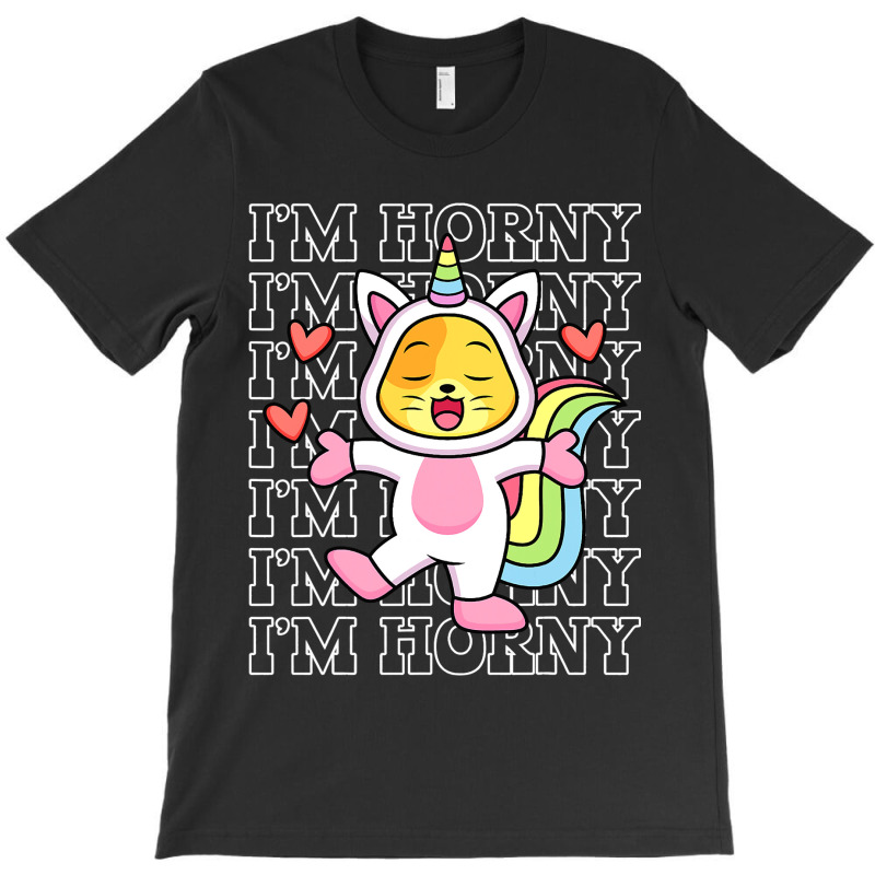 Im Horny Funny Unicorn Pun Horn Kawaii Cat 2 T-shirt | Artistshot