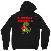 I Steal Hearts Trex Cute Valentines Day Boys Girls Unisex Hoodie | Artistshot