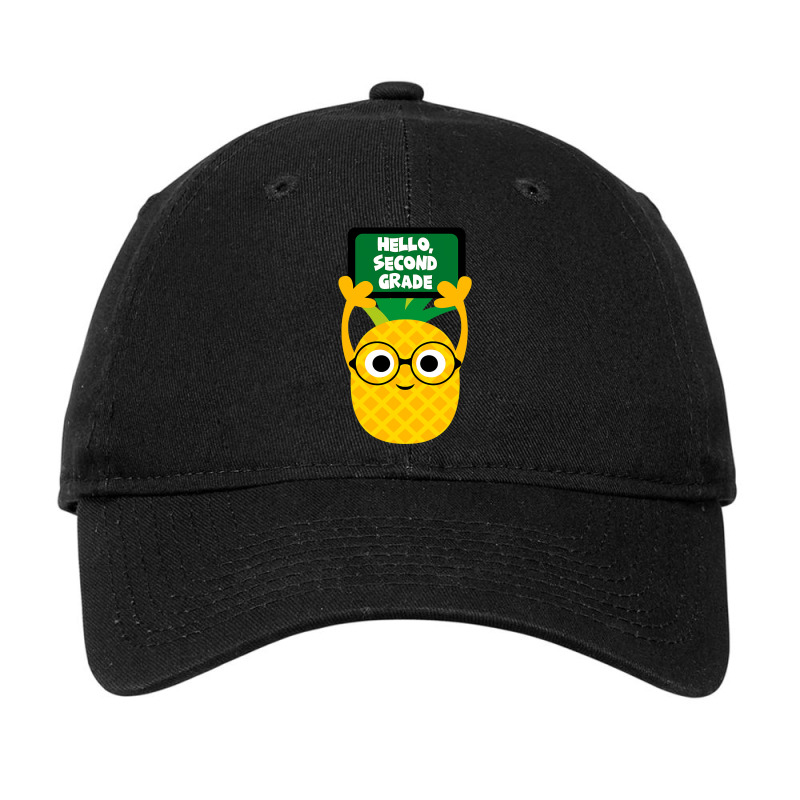 Hello Second Grade Funny Pineapple Back To School Adjustable Cap | Artistshot