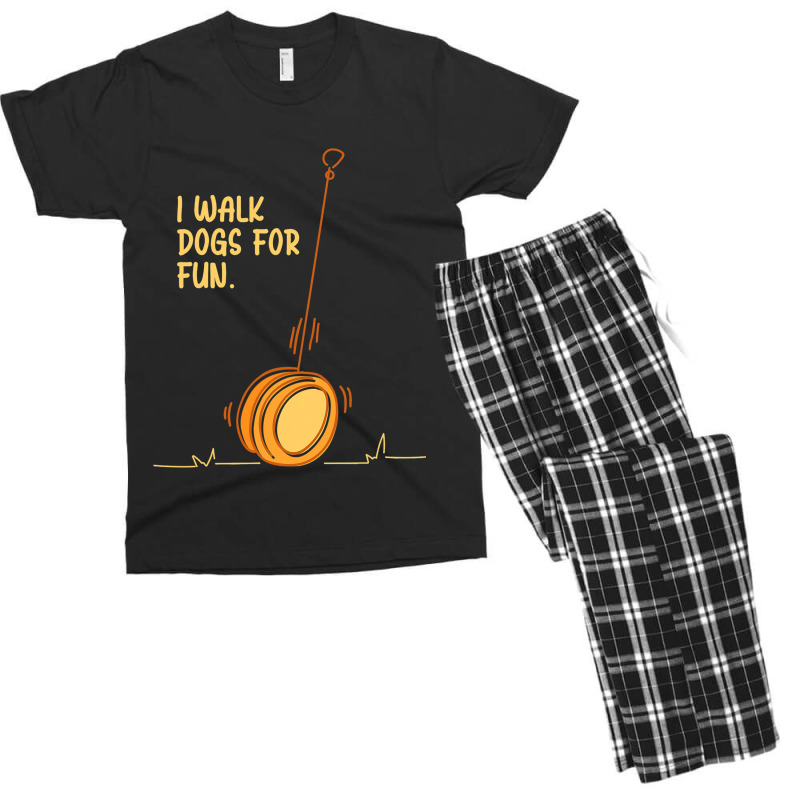 I Walk Dogs For Fun Circular Object Yoyo Toy Men's T-shirt Pajama Set | Artistshot