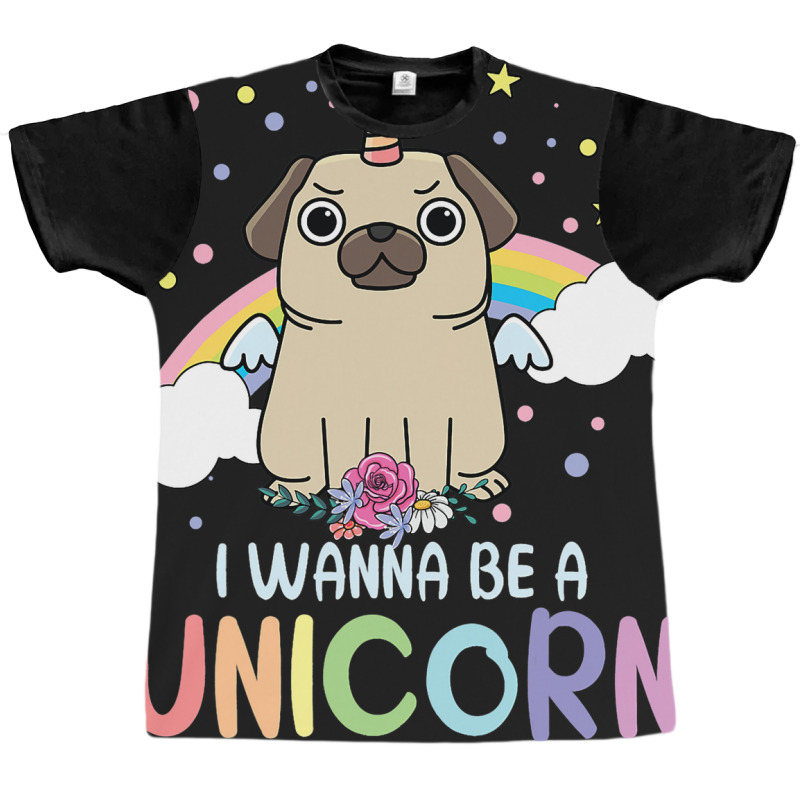 I Wanna Be A Unicorn Rainbow Puppy Magic Graphic T-shirt | Artistshot