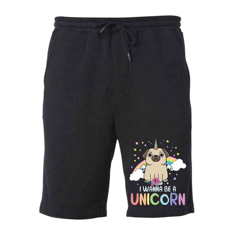 I Wanna Be A Unicorn Rainbow Puppy Magic Fleece Short | Artistshot