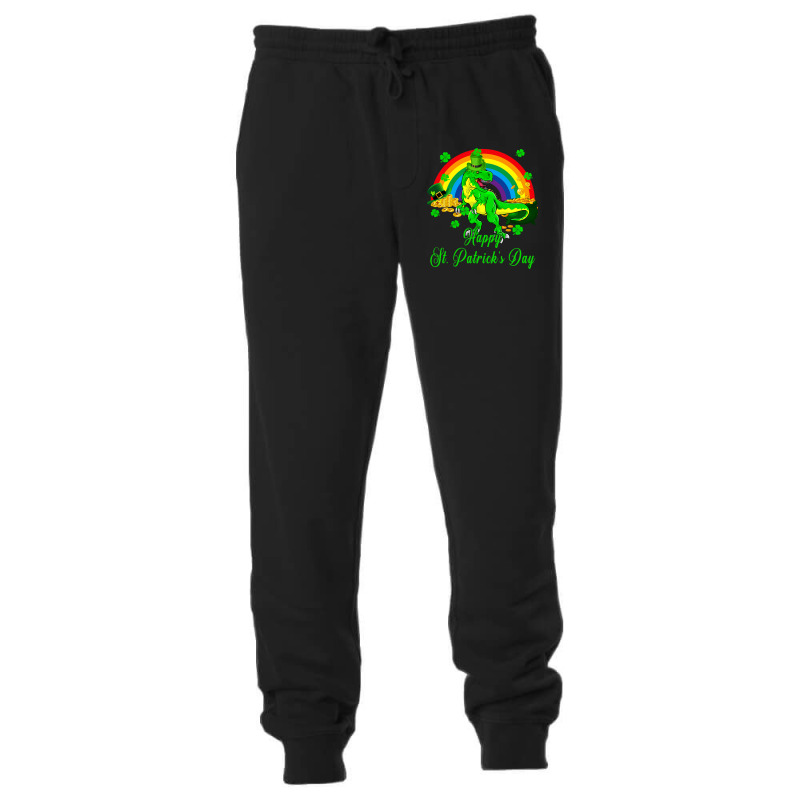 Happy St. Patricks Day Shamrocks Trex With Pot Of  Unisex Jogger by NeirlLowry | Artistshot