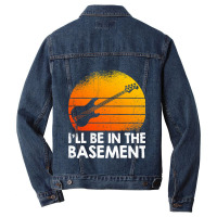 Ill Be In The Basement Bass Guitar Men Denim Jacket | Artistshot