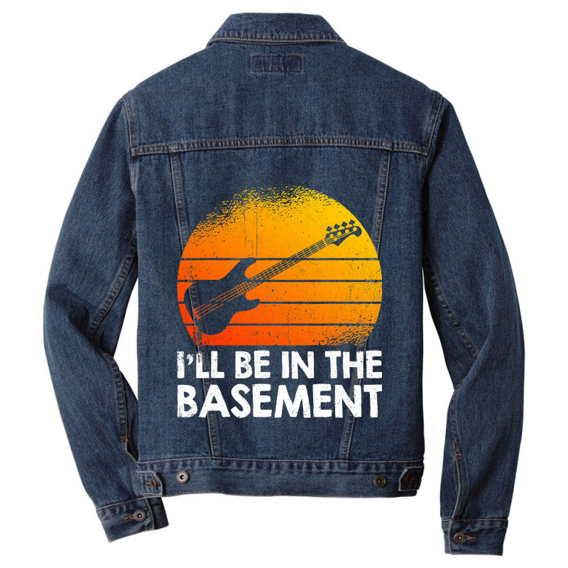 Ill Be In The Basement Bass Guitar Men Denim Jacket | Artistshot