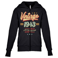 Vintage 1943 Limited Edition - 80th Birthday Youth Zipper Hoodie | Artistshot