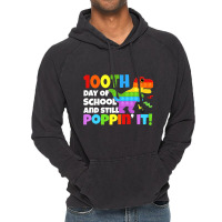 Happy 100 Days Of School And Still Poppin It Dinos Vintage Hoodie | Artistshot