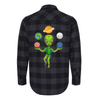 Alien Juggling Planets Flannel Shirt | Artistshot