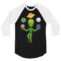 Alien Juggling Planets 3/4 Sleeve Shirt | Artistshot