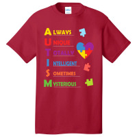 Inspiring And Colorful Autism Acronym Asd Awareness Basic T-shirt | Artistshot