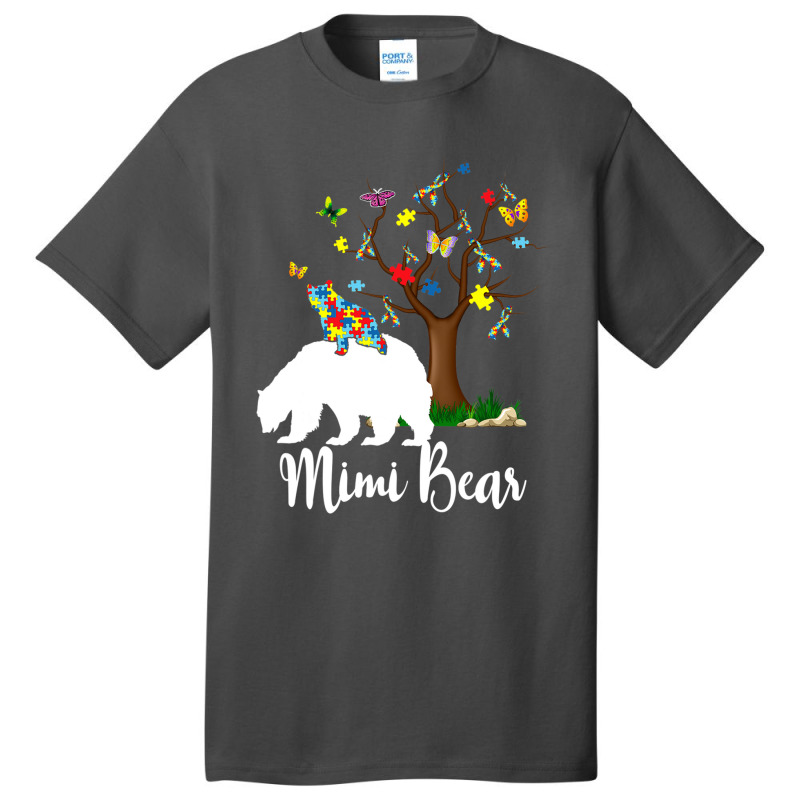 Mimi Bear Autism Awareness Love Support Basic T-shirt by Michael	Kilburn | Artistshot