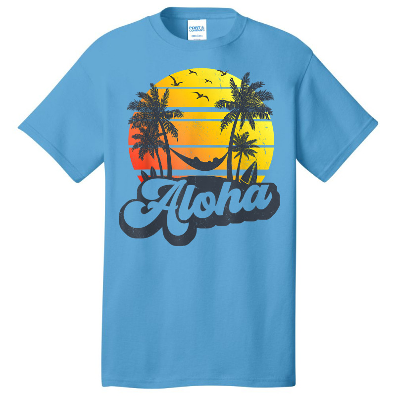 Aloha Hawaii Hawaiian Island Shirt Palm Trees Beach Vacation T Shirt Basic T-shirt by alaizws | Artistshot