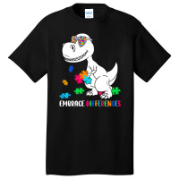 Dinosaur Puzzle Piece Autism Awareness Basic T-shirt | Artistshot