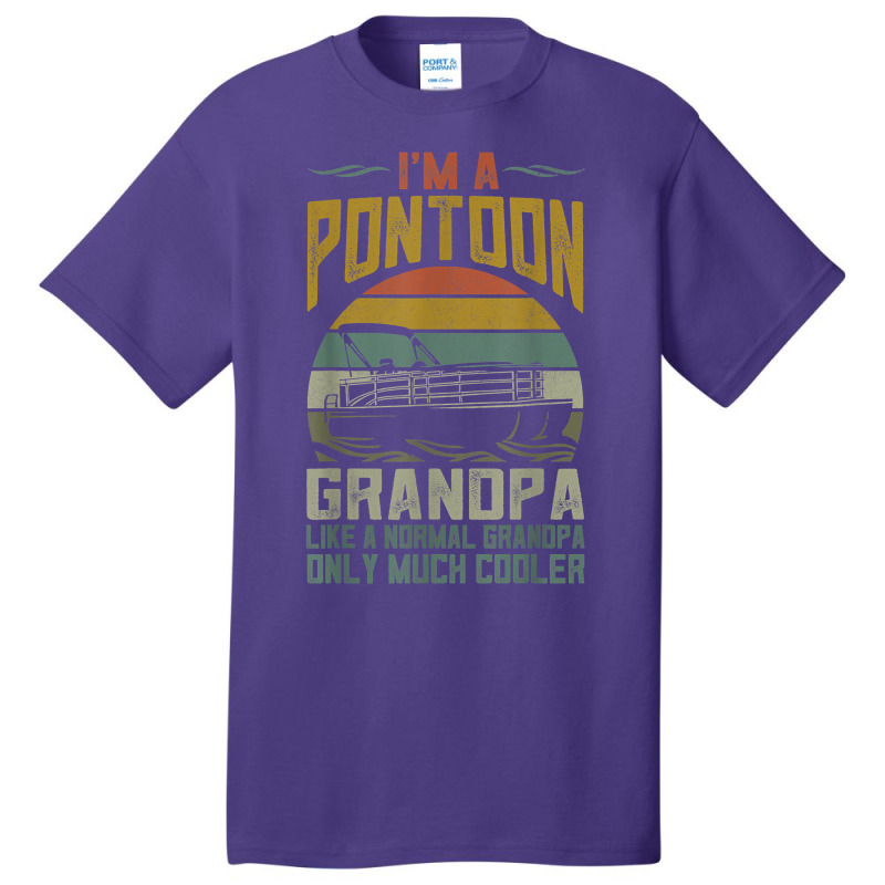 Mens Pontoon Boat Grandpa Men Apparel Fathers Day Boating Captain T Sh Basic T-shirt | Artistshot