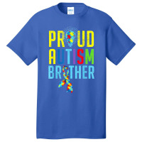 Proud Autism Brother Sibling Autism Awareness Basic T-shirt | Artistshot