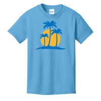 Palm Tree T  Shirt Palm Tree Island With Summer Sun T  Shirt Basic Youth T-shirt | Artistshot