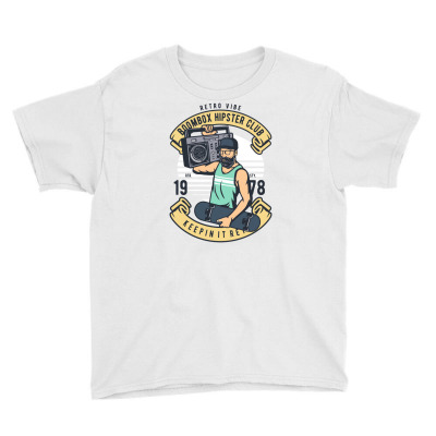 Boombox Hipster Youth Tee Designed By Rulart