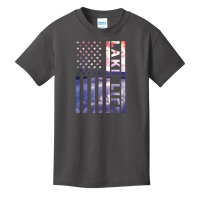 Lake Life American Flag Dock Sunset Wakeboarder Power Boat T Shirt Basic Youth T-shirt | Artistshot