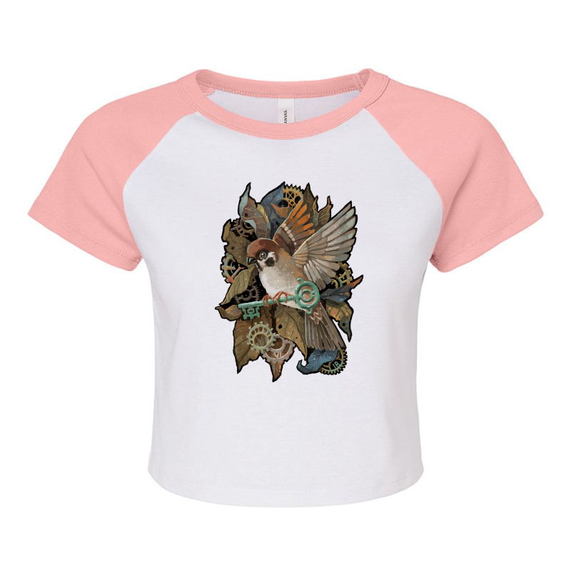 Clockwork Sparrow 1 Raglan Crop Top by cm-arts | Artistshot