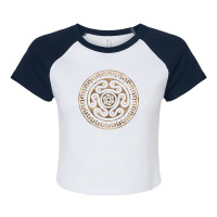 Hecate Wheel Black And Gold Raglan Crop Top | Artistshot