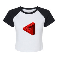 Escher Toy Bricks - Red Raglan Crop Top | Artistshot