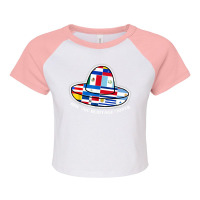 Latin American Flags In Sombrero Hispanic Heritage Month T Shirt Raglan Crop Top | Artistshot