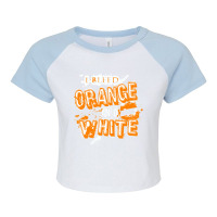 I Bleed Orange And White Tennessee Raglan Crop Top | Artistshot