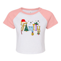 Family Letters Christmas Style Love My Family Christmas T Shirt Raglan Crop Top | Artistshot