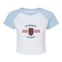 Army 1st Infantry Division Big Red One Raglan Crop Top | Artistshot