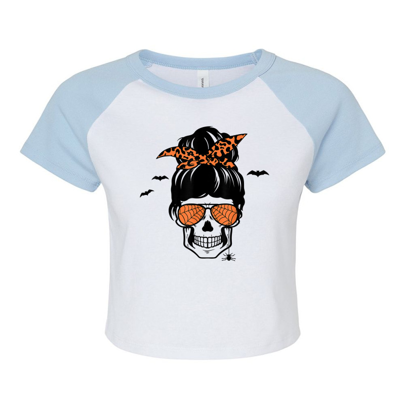 Spooky Halloween Momster Novelty Scary Fall Holiday Item T Shirt Raglan Crop Top by cm-arts | Artistshot