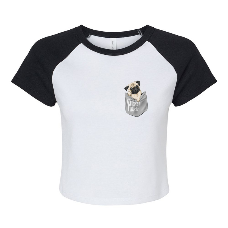 Men's Women's Kids Cool Pocket Pug Pets Raglan Crop Top by Adcock Salmon | Artistshot