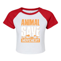 Save Animals T  Shirt Animals Save Movement Shelter Love Pets Animal Q Raglan Crop Top | Artistshot