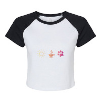 Womens I'm A Simple Woman Sunshine Coffee Paw Dog Cute Raglan Crop Top | Artistshot