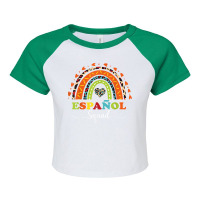 Espanol Squad Bilingual Spanish Teacher Back To School 2022 T Shirt Raglan Crop Top | Artistshot