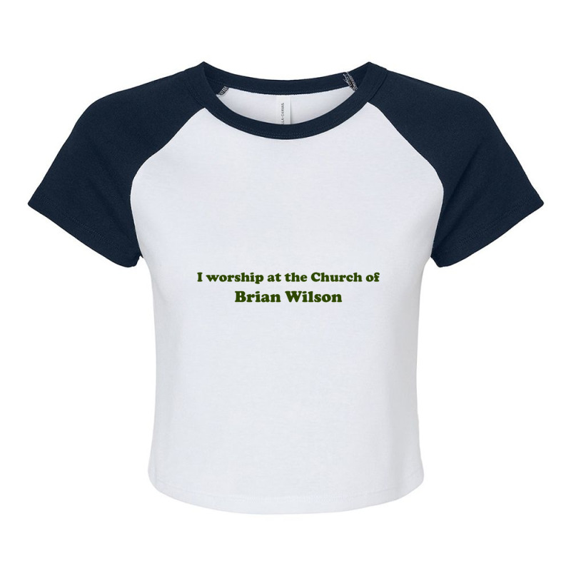 I Worship At The Church Of Brian Wilson Raglan Crop Top by cm-arts | Artistshot