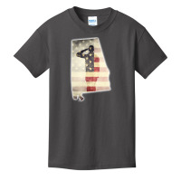 Patriotic Alabama Soldier Saluting Us Flag Tee Aag001 Basic Youth T-shirt | Artistshot