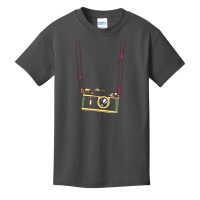 Photo T  Shirt Fake Tourist Camera Holiday Vacation Photographer T  Sh Basic Youth T-shirt | Artistshot