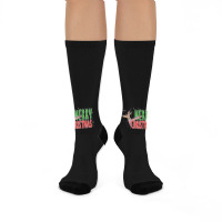 Christmas Pterosaurs Dinosaur Pteranodon Xmas Tree Crew Socks | Artistshot