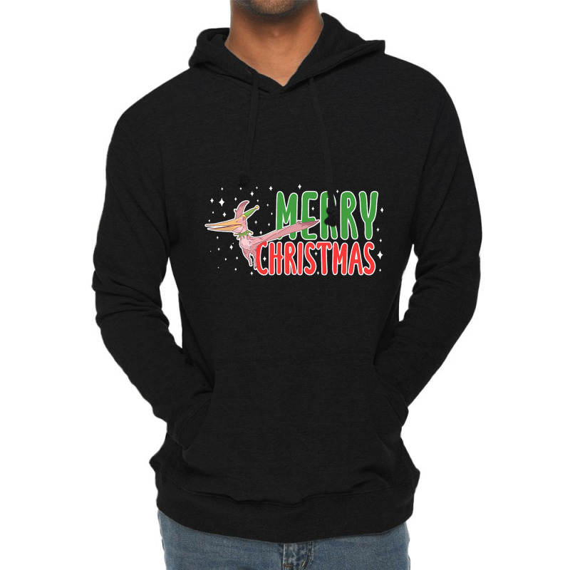 Christmas Pterosaurs Dinosaur Pteranodon Xmas Tree Lightweight Hoodie | Artistshot