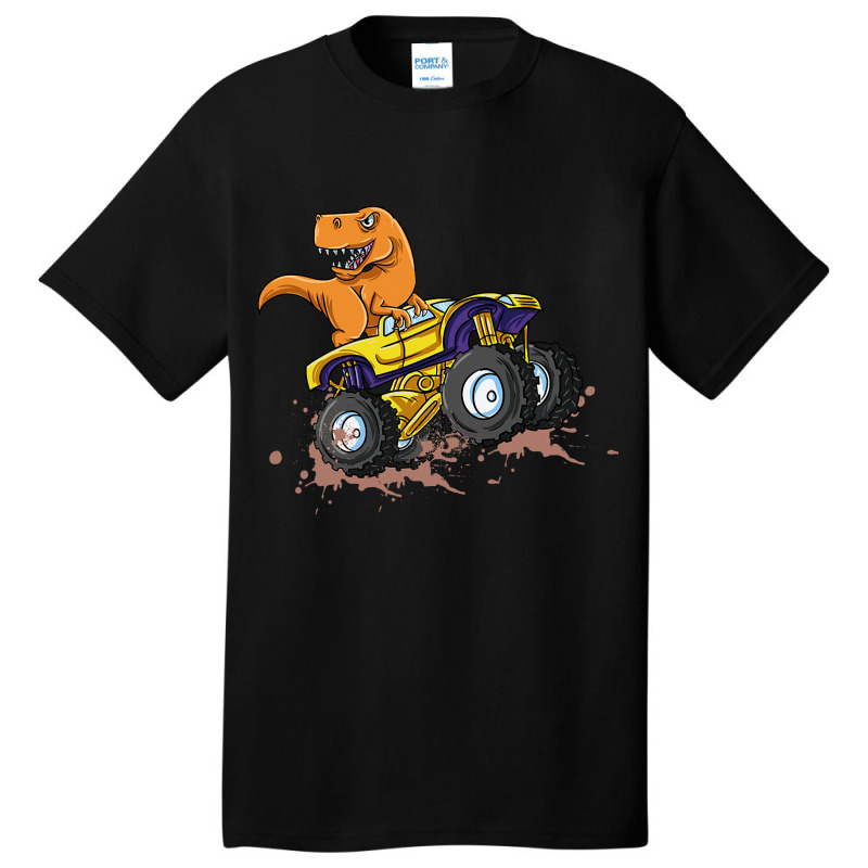 Dinosuar Monster Truck Trex Basic T-shirt by JanChao | Artistshot