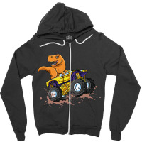 Dinosuar Monster Truck Trex Zipper Hoodie | Artistshot