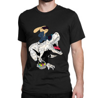 Easter Bunny Riding A Dinosaur Vintage Distressed Classic T-shirt | Artistshot