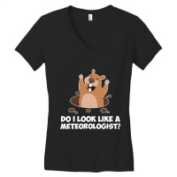 Do I Look Like A Meteorologist Funny Groundhog Day Women's V-neck T-shirt | Artistshot