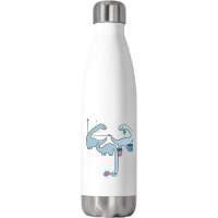 Dino Dinosaur Machine Learning Algorithm Data Scie Stainless Steel Water Bottle | Artistshot