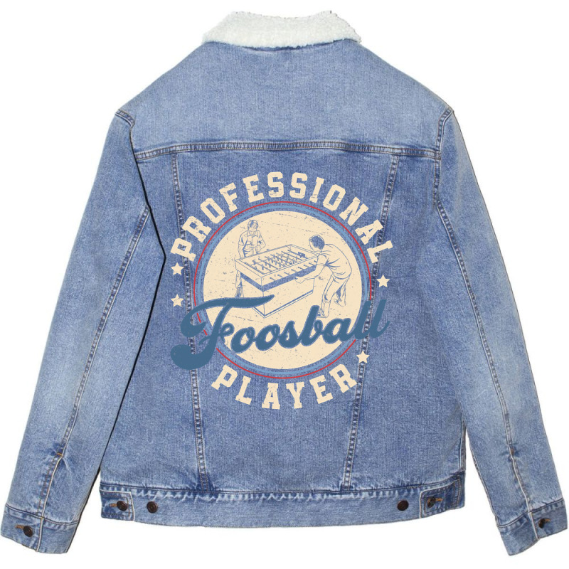 Funny Professional Foosball Player For A Table Foo Unisex Sherpa-lined Denim Jacket | Artistshot