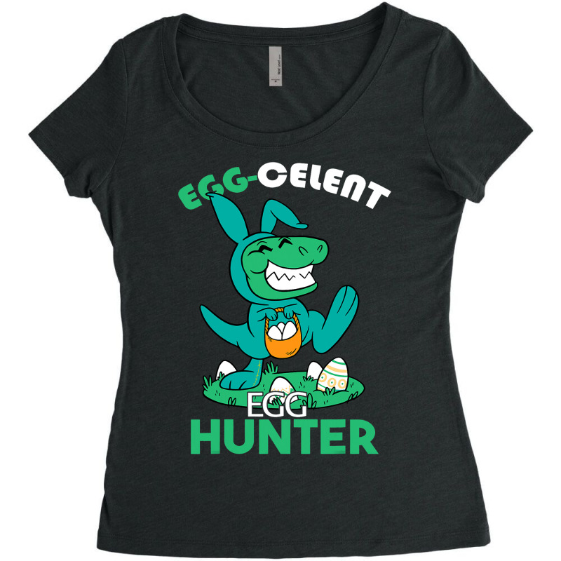 Egg Celent Egghunter Trex Dinosaur Easter Women's Triblend Scoop T-shirt | Artistshot