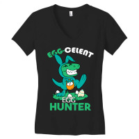 Egg Celent Egghunter Trex Dinosaur Easter Women's V-neck T-shirt | Artistshot