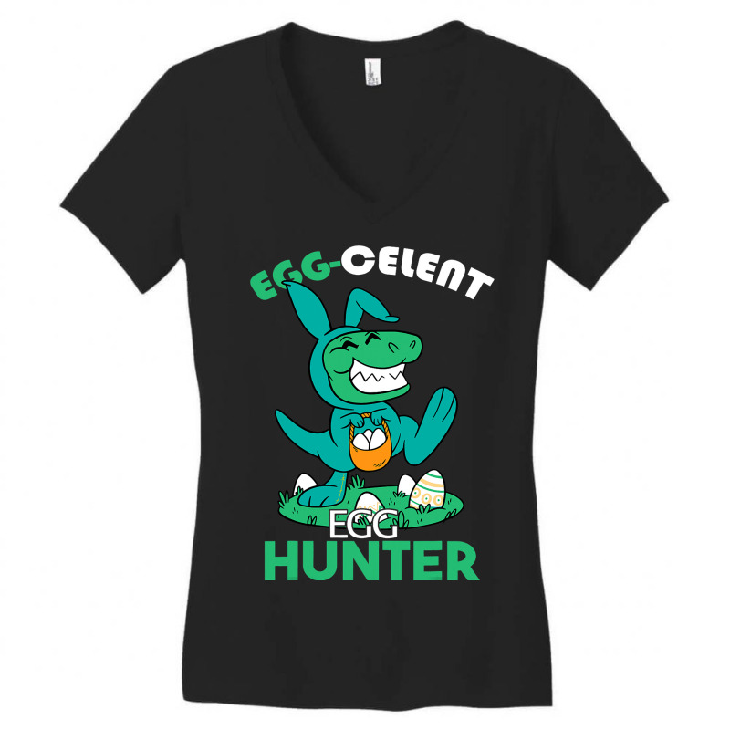 Egg Celent Egghunter Trex Dinosaur Easter Women's V-neck T-shirt | Artistshot