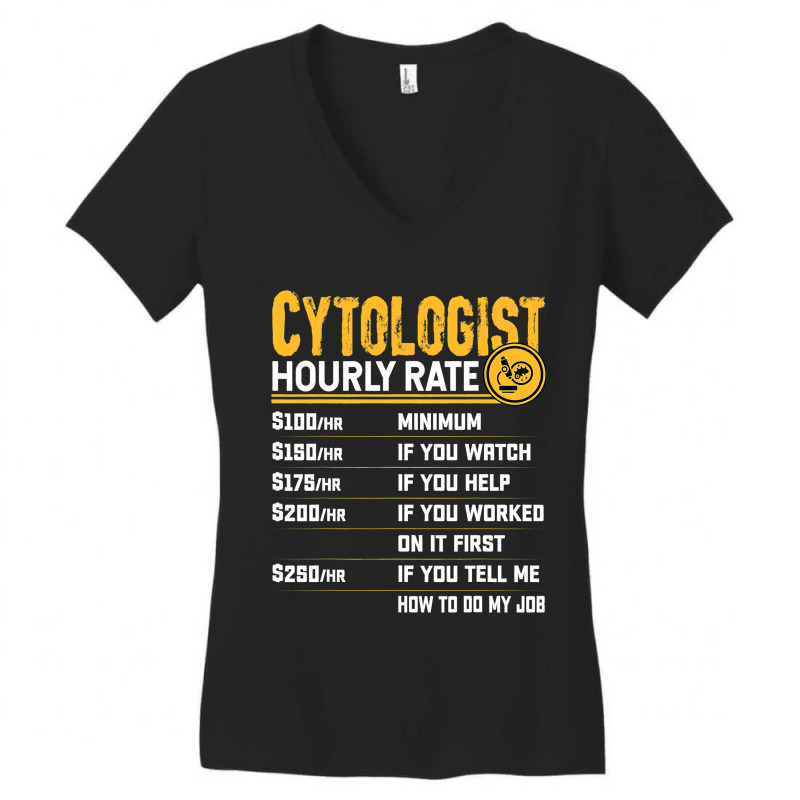 Cytologist Cytology Microbiologist Microscopy Hour Women's V-Neck T-Shirt by NAOMIMONTGOMERY | Artistshot