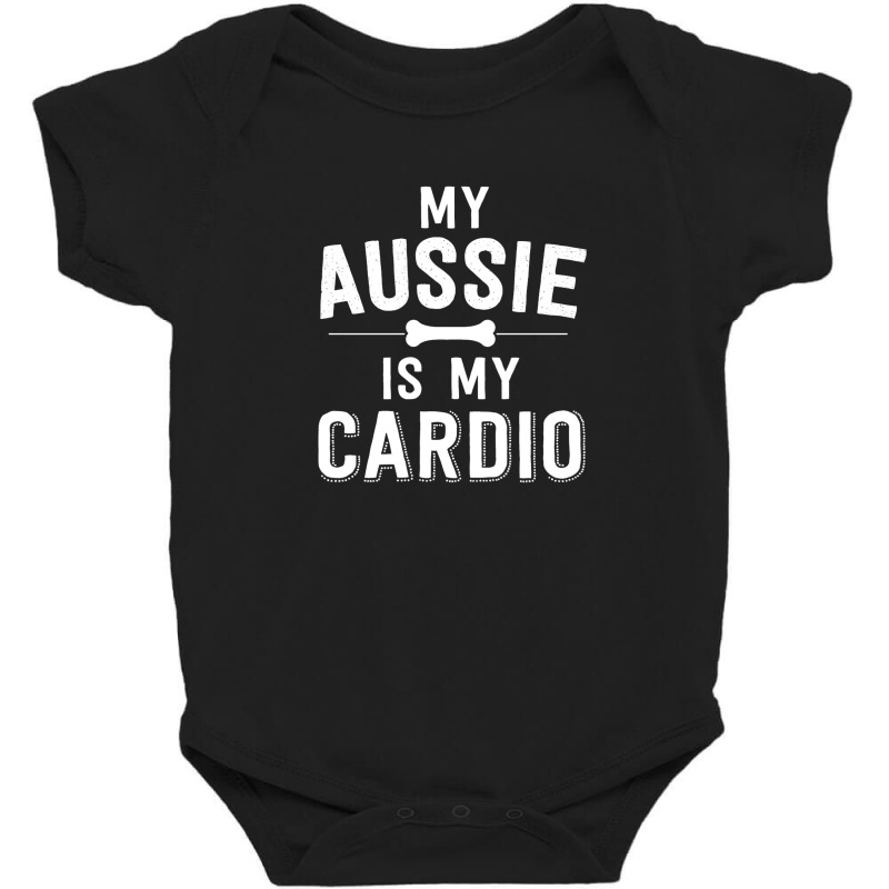 My Aussie Is My Cardio Australian Shepherd Dog Running Baby Bodysuit by diegomicel | Artistshot